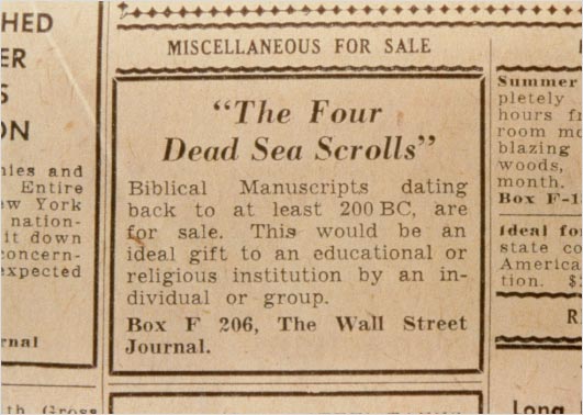 Wall Street Journal and the Dead Sea Scrolls